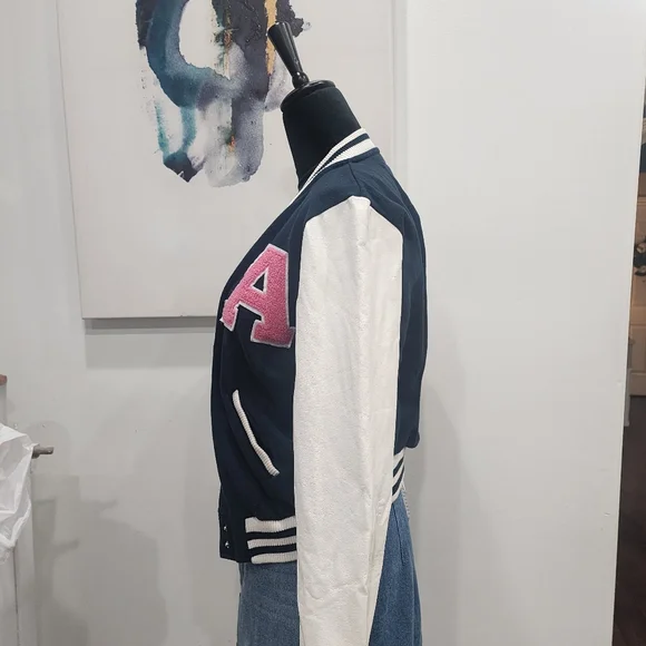 [ reflex] Juniors size Medium, cutest letterman jacket w/ pink "A" - Picture 6 of 16